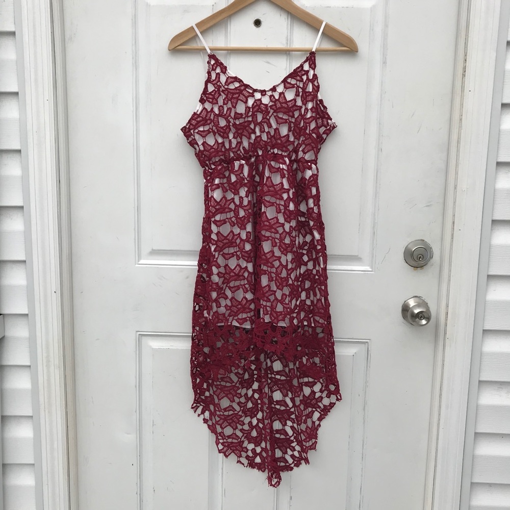 LAST 1: NEW Red V-neck High Low Dress - Picture 5 of 8